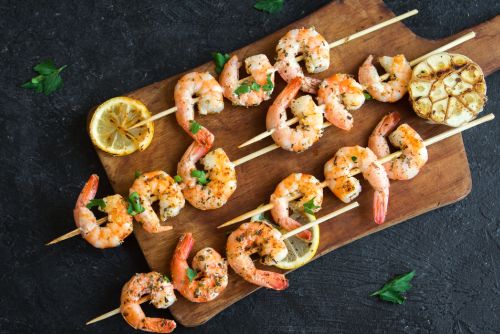 Gamba's van de grill met verdejo