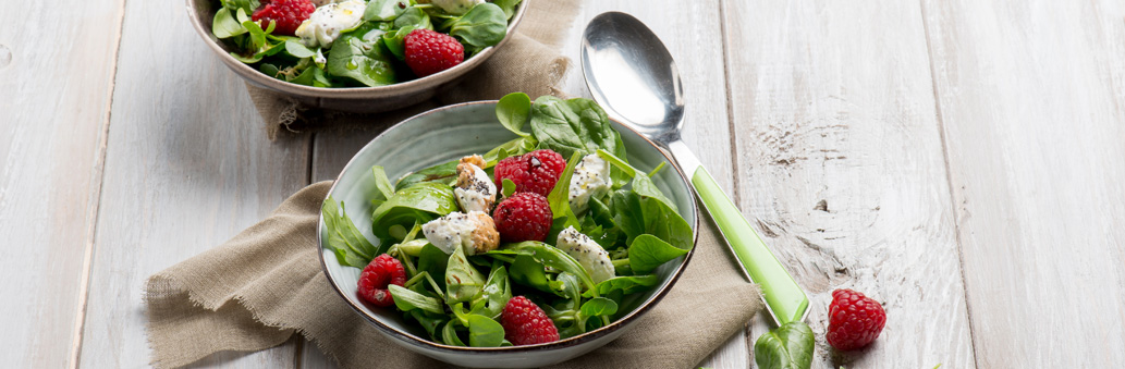 geitenkaassalade-met-frambozen-en-honing