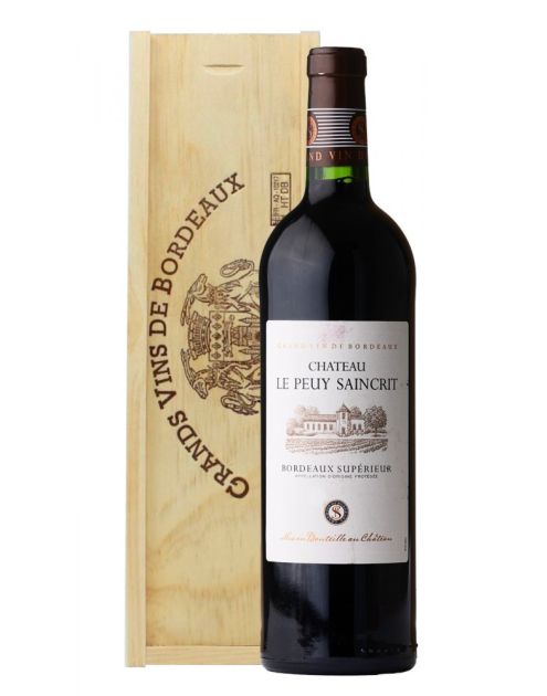 Château le Peuy Saincrit Bordeaux Supérieur 2019 Magnum (1,5L) in houten kist Château le Peuy Saincrit Bordeaux Supérieur 2019 Magnum (1,5L) in houten kist