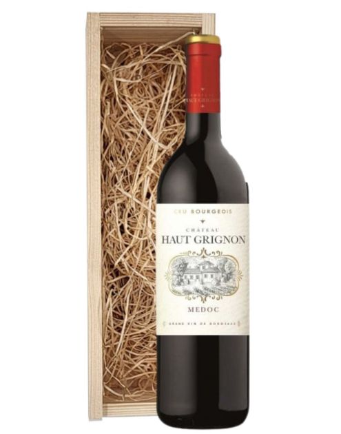 Château Haut Grignon Médoc Cru Bourgeois 2016 in houten kist