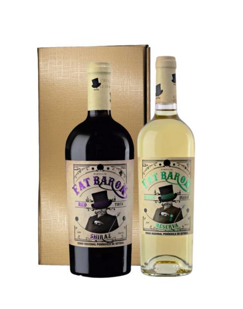 2 Fat Baron wijnen in luxe cadeaudoos
