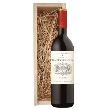 Château Haut Grignon Médoc Cru Bourgeois 2016 in houten kist