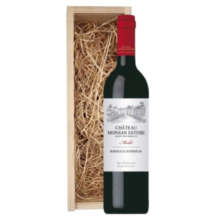 Château Monsan Estèbe Bordeaux Supérieur in houten kist