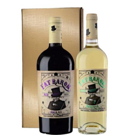 2 Fat Baron wijnen in luxe cadeaudoos