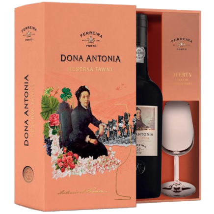 Ferreira Dona Antonia Reserve Tawny in giftbox met glas