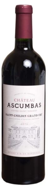 Château Ascumbas Cuvée Saint Vincent Saint-Emilion Grand Cru AOP