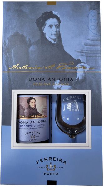 Ferreira Dona Antonia Reserve Branco in giftbox met glas