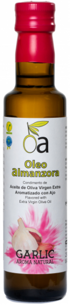Oleo Almanzora Extra Virgin Olive Oil knoflook smaak 250 ml. in fles