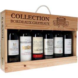 Collection Bordeaux Chateaux- 6 flesjes Bordeaux in houten kist